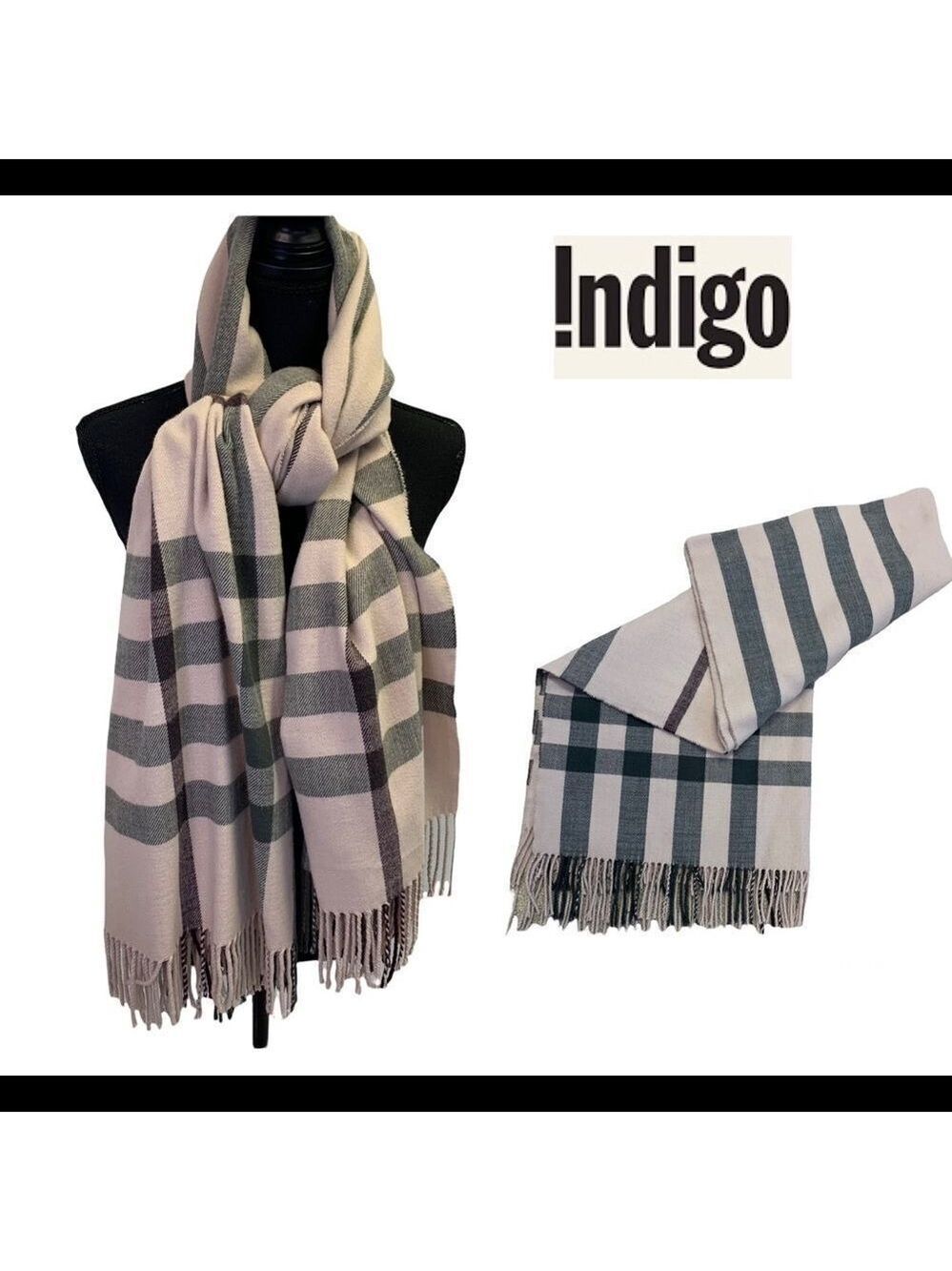 INDIGO pastel dusty rose pink burgundy gray fall winter warm soft blanket scarf - Picture 3 of 11